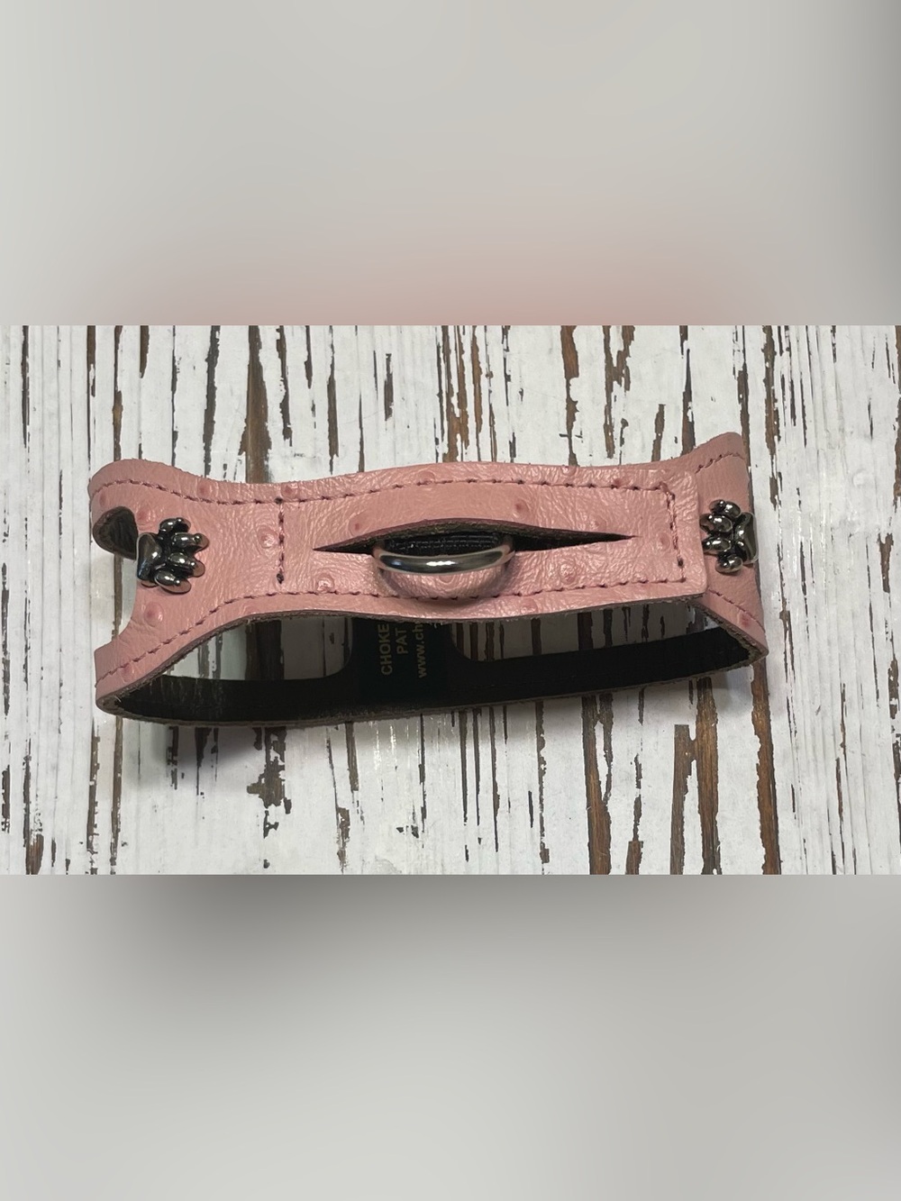 Light Pink Croc step-in choke free leather dog Harness  24 inches